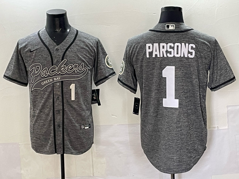 Men Green Bay Packers #1 Parson grey Nike NFL 2025 jersey 05